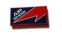 LEGO part Tile 2 x 4 with Red Lightning and 'AIR SHOW' Pattern (Sticker) - Set 60177 87079pb0738
