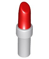 LEGO part Minifigure, Utensil Lipstick with Light Bluish Gray Handle Pattern 93094pb01
