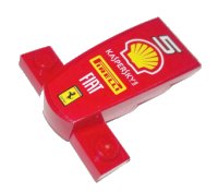 LEGO onderdeel Wedge 4 x 2 x 1 1/3 with 1 x 4 Base with '5', Shell Logo, 'KASPERSKY lab', 'PIRELLI', 'FIAT' and Ferrari Logo Pattern (Sticker) - Set 30190 93589pb008