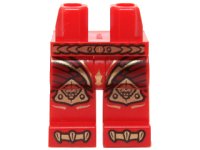 LEGO onderdeel Hips and Legs with Belt, Armor with Scales and Gold Lion Knee Pads Pattern 970c00pb0320