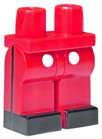 LEGO onderdeel Hips and Legs with 2 White Buttons, Black Vertical Stripe on Sides and Black Shoes Pattern 970c00pb0560