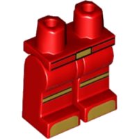 LEGO onderdeel Hips and Legs with Gold Belt Buckle, Lines and Toes Pattern 970c00pb1216