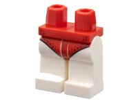 LEGO part Hips and White Legs with Red Leotard with Dark Red Spots Pattern 970c01pb60