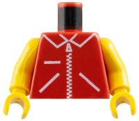 LEGO part Torso Zipper Straight on Jacket Pattern / Yellow Arms / Yellow Hands 973p13c02