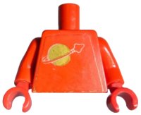LEGO part Torso with Classic Space Logo Pattern (Sticker) / Red Arms / Red Hands 973pb0067c01