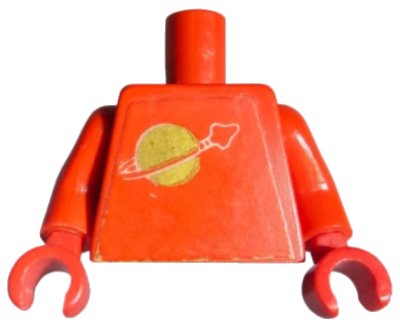 LEGO onderdeel Torso with Classic Space Logo Pattern (Sticker) / Red Arms / Red Hands (973pb0067c01)