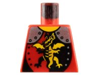 LEGO onderdeel Torso Castle Armor with Standing Dragon and Silver Shoulders, Yellow Neck Pattern 973pb0105