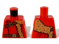 LEGO part Torso Medium Nougat Fur Stole, Reddish Brown Shoulder Strap and Belt with Gold Buckles Pattern 973pb3700