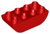 LEGO onderdeel Duplo, Brick 2 x 4 Slope Curved Inverted Double 98224