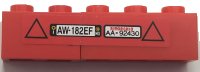 LEGO part Stickered Assembly 5 x 1 x 1 with Licence Plates 'AW 182EF', 'AA 92430' and 2 Black Triangles Pattern (Sticker) - Set 8153 - 1 Brick 1 x 2, 1 Brick 1 x 3 BA325pb01