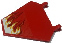 LEGO onderdeel Flag 5 x 6 Hexagonal with Whipping Flame on Transparent Background Pattern Model Right Side (Sticker) - Set 70721 x1435pb024R