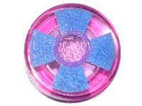 LEGO part Tile, Round 1 x 1 with Blue and Medium Lavender Pinwheel Pattern 98138pb063