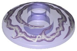 LEGO part Dish 2 x 2 Inverted (Radar) with Lavender and White Electricity Pattern (4740pb011)