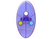 LEGO onderdeel Minifigure, Shield Elliptical with Dimensions Keystone Symbol with White, Lime and Medium Azure Circles Pattern 92747pb07