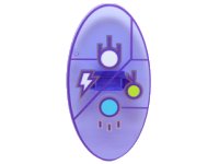 LEGO onderdeel Minifigure, Shield Elliptical with Dimensions Keystone Symbol with White, Lime and Medium Azure Circles and Lightning Bolt Pattern 92747pb08