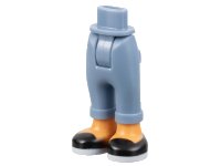 LEGO part Mini Doll Hips and Trousers with Back Pockets and Cuffs with Nougat Ankles and Black Shoes with White Soles Pattern - Thick Hinge 100937c00pb002