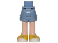 LEGO part Caderas y Pantalones de Mini Muñeca con Piernas Marrón Claro y Zapatos Amarillos con Suelas Blancas y Patrón de Cordones Azul Arena - Bisagra Gruesa 11202c00pb06