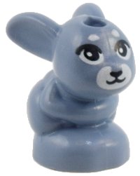 LEGO part Bunny / Rabbit, Friends, Baby, Sitting with Black Eyes, Nose, and Whiskers and White Muzzle Pattern 18852pb06