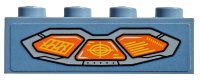 LEGO onderdeel Brick 1 x 4 with 3 Orange Screens with Radar and Graph Pattern (Sticker) - Set 76107 3010pb296