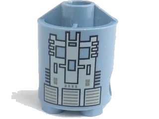 LEGO onderdeel Brick, Round 2 x 2 x 2 Robot Body with Gray Squares and Black Lines Pattern (30361px4)