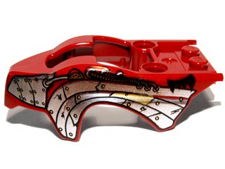 LEGO part Flywheel Fairing Bird Raptor Shape with Silver Armor Plating Pattern (11111pb01)