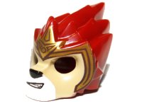 LEGO part Minifigurine, Couvre-chef Masque Lion avec Visage Tan et Motif Couronne Or 11129pb04
