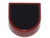 LEGO part Tile, Round 1 x 1 Half Circle Extended with Black Surface Pattern 24246pb042