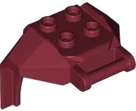 Grote Figuur Pantser, Borst met 4 Studs en Staafgreep in donkerrood, LEGO onderdeelnummer 27167