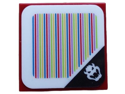 LEGO part Tile 2 x 2 with Super Mario Scanner Code Mighty Bowser Pattern (Sticker) - Set 71411 (3068pb2113)