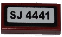 LEGO onderdeel Tegeltje 1 x 2 with 'SJ 4441' Pattern (Sticker) - Set 4441 3069pb0221