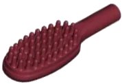 Minifigure, Utensil Hairbrush - 10mm Handle in dark red, LEGO part number 3852b