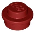 Plate, Rond 1 x 1 en rouge foncé, numéro de pièce LEGO 4073