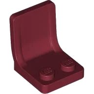 Minifigure, Utensil Seat / Chair 2 x 2 in dark red, LEGO part number 4079