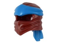 Minifigure, Headgear Ninjago Wrap Type 4 with Molded Dark Azure Headband  Pattern in dunkelrot, LEGO Teilenummer 40925pb04