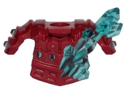 LEGO onderdeel Minifigure Armor Breastplate with Shoulder Pads with Molded Trans-Light Blue Crystals Pattern (41158pb01)