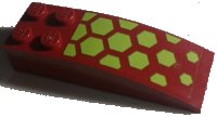 LEGO part Slope, Curved 6 x 2 with Lime Hexagons Pattern (Sticker) - Set 70703 44126pb045