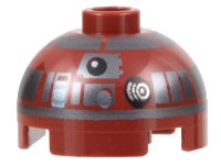 LEGO onderdeel Brick, Round 2 x 2 Dome Top with Silver Panels and Black Photoreceptor Pattern (R4-P17) 553pb044