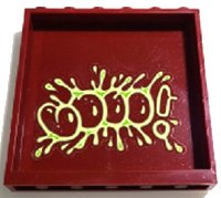 LEGO onderdeel Panel 1 x 6 x 5 with 'BOOO!' and Yellowish Green and Lime Slime Pattern (Sticker) - Set 70424 59349pb286