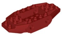 LEGO part Vehicle, Base 4 x 10 x 1 2/3 with 4 Side Pin Holes 65186