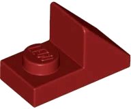 Slope 45 2 x 1 with 2/3 Cutout in dunkelrot, LEGO Teilenummer 92946