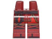 LEGO part Hips and Legs with Black Sash, Armor, Red Knee Straps and Black Zoris Pattern 970c00pb0627