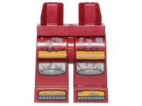 LEGO part Hips and Legs with Silver and Bright Light Orange Knee Pads and Boots Pattern 970c00pb1098
