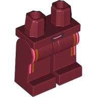 LEGO part Hips and Legs with Coral and Gold Vertical Stripes Pattern 970c00pb1594