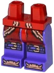 LEGO onderdeel Hips and Dark Purple Legs with Copper Chains, Buckles on Knees and Bones on Feet Pattern (970c89pb02)