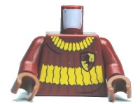 LEGO part Torso Harry Potter Quidditch Gryffindor Ribbed Pattern / Dark Red Arms / Reddish Brown Hands 973pb0747c01