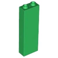 Mattone 1 x 2 x 5 - Blocked Open Studs or Hollow Studs in verde, numero pezzo LEGO 2454