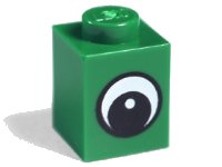 LEGO part Brick 1 x 1 with Eye Simple with Black and White Pattern, Circle in Pupil 3005pb011