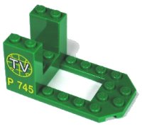 LEGO part Cabina 7 x 4 x 3 con Patrón de Logo TV y P 745 30250px2