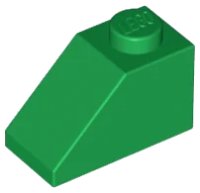 Schräge 45 2 x 1 in grün, LEGO Teilenummer 3040