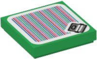 LEGO part Tile 2 x 2 with Super Mario Scanner Code Coin Coffer Pattern (Sticker) - Set 71402 3068pb1911
